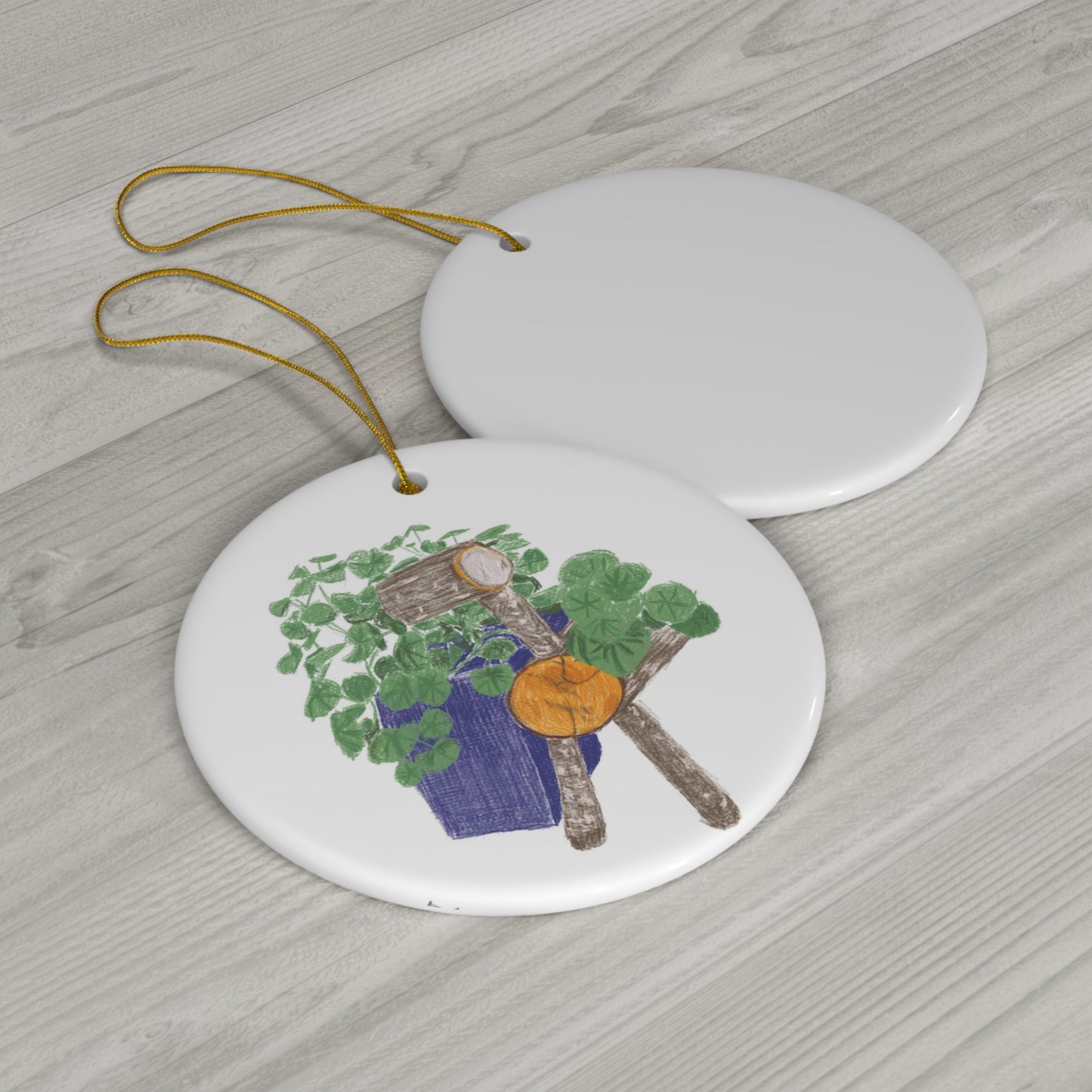 Peekaboo I Ceramic Ornament, 4 Shapes