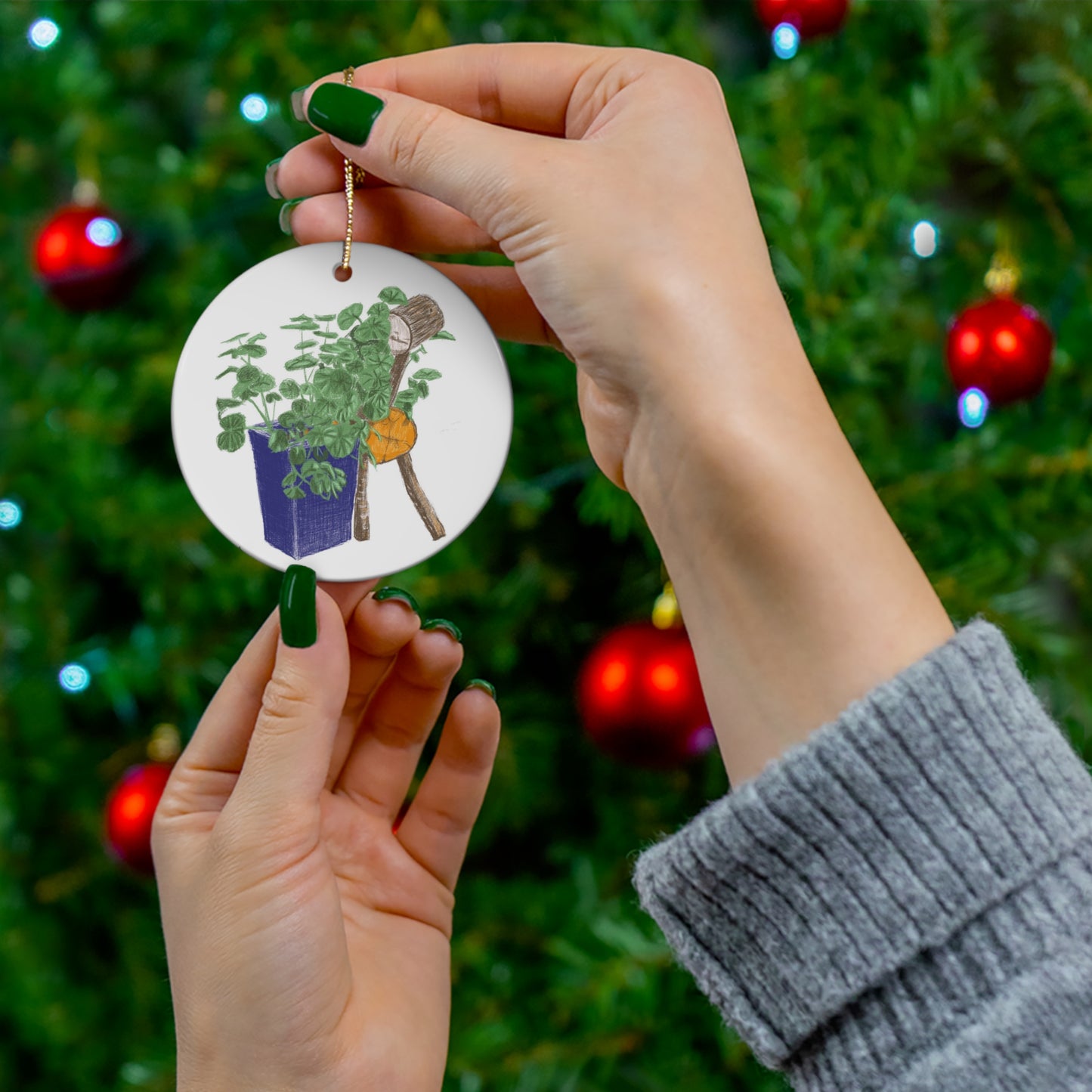 Peekaboo II Ceramic Ornament, 4 Shapes