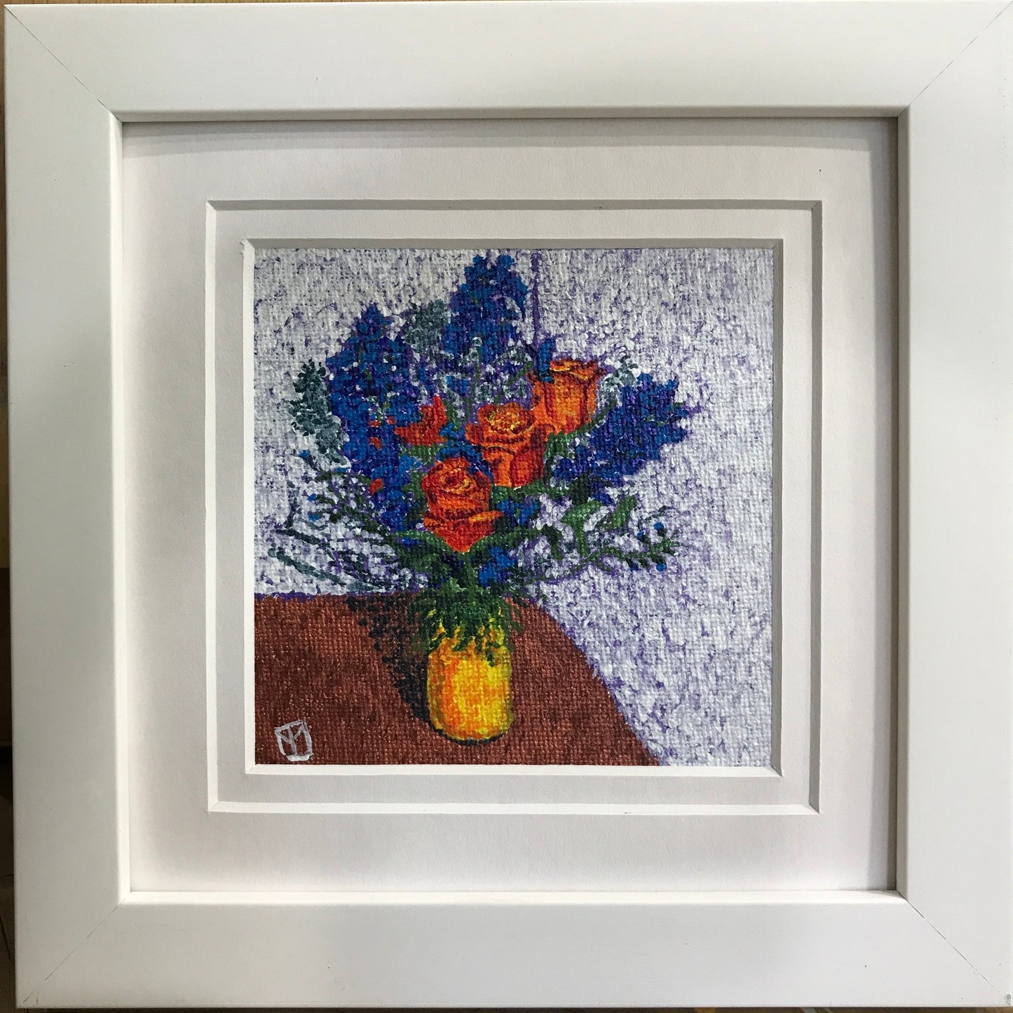 Roses and Delphiniums