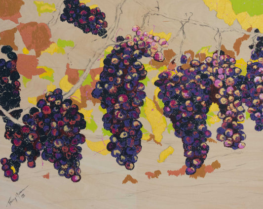 Heard It On The Grapevine-  Pointillism Grape Art