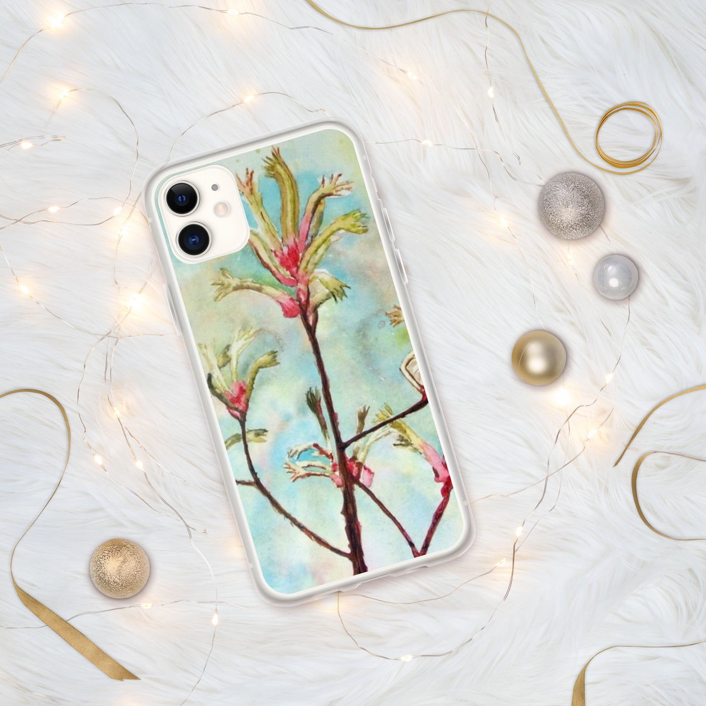 Kangaroo Paw Print on iPhone Case