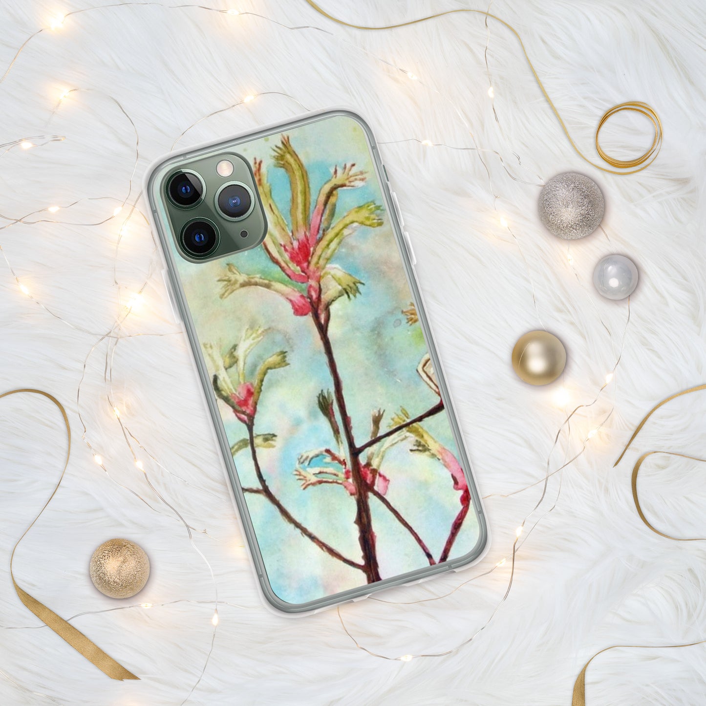 Kangaroo Paw Print on iPhone Case
