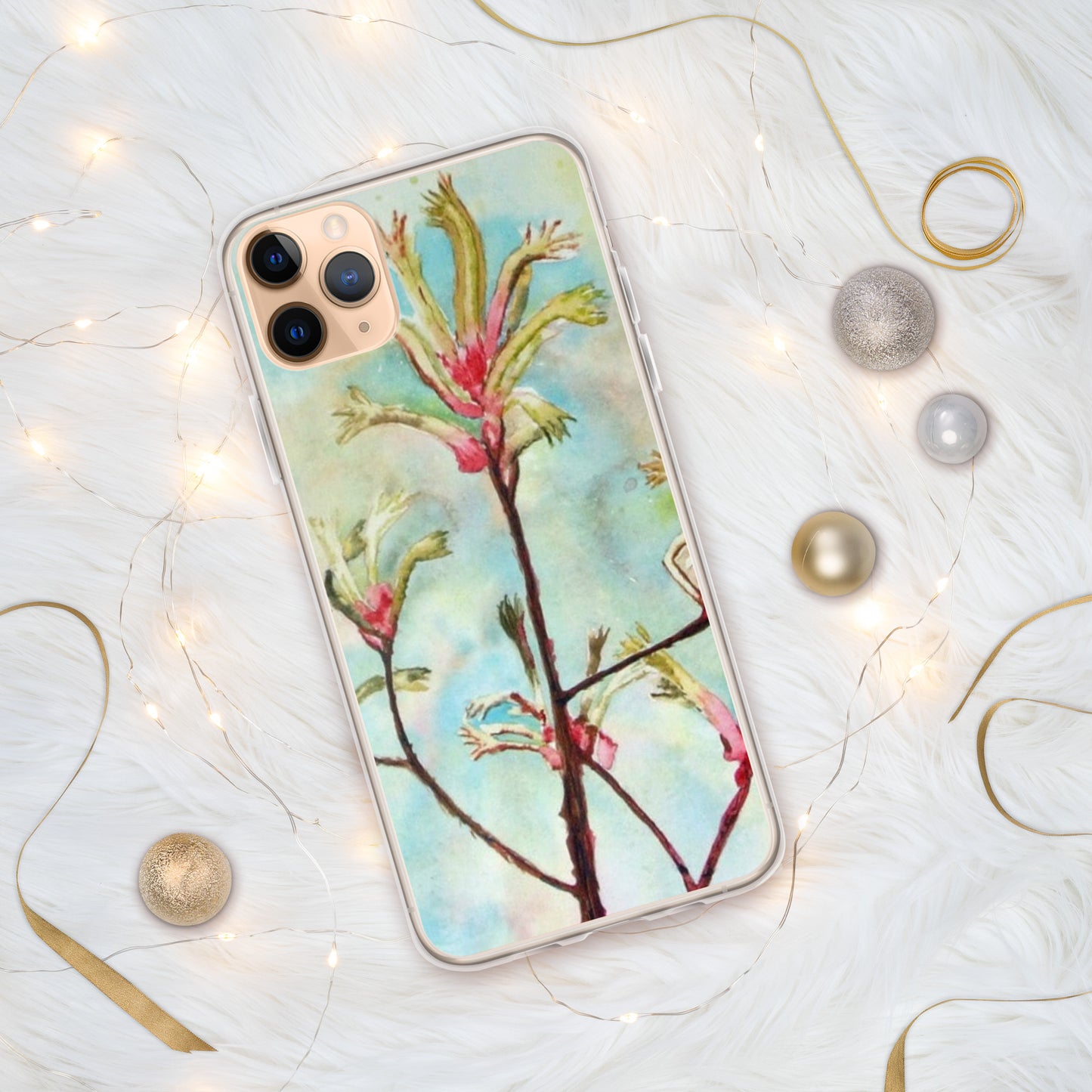 Kangaroo Paw Print on iPhone Case
