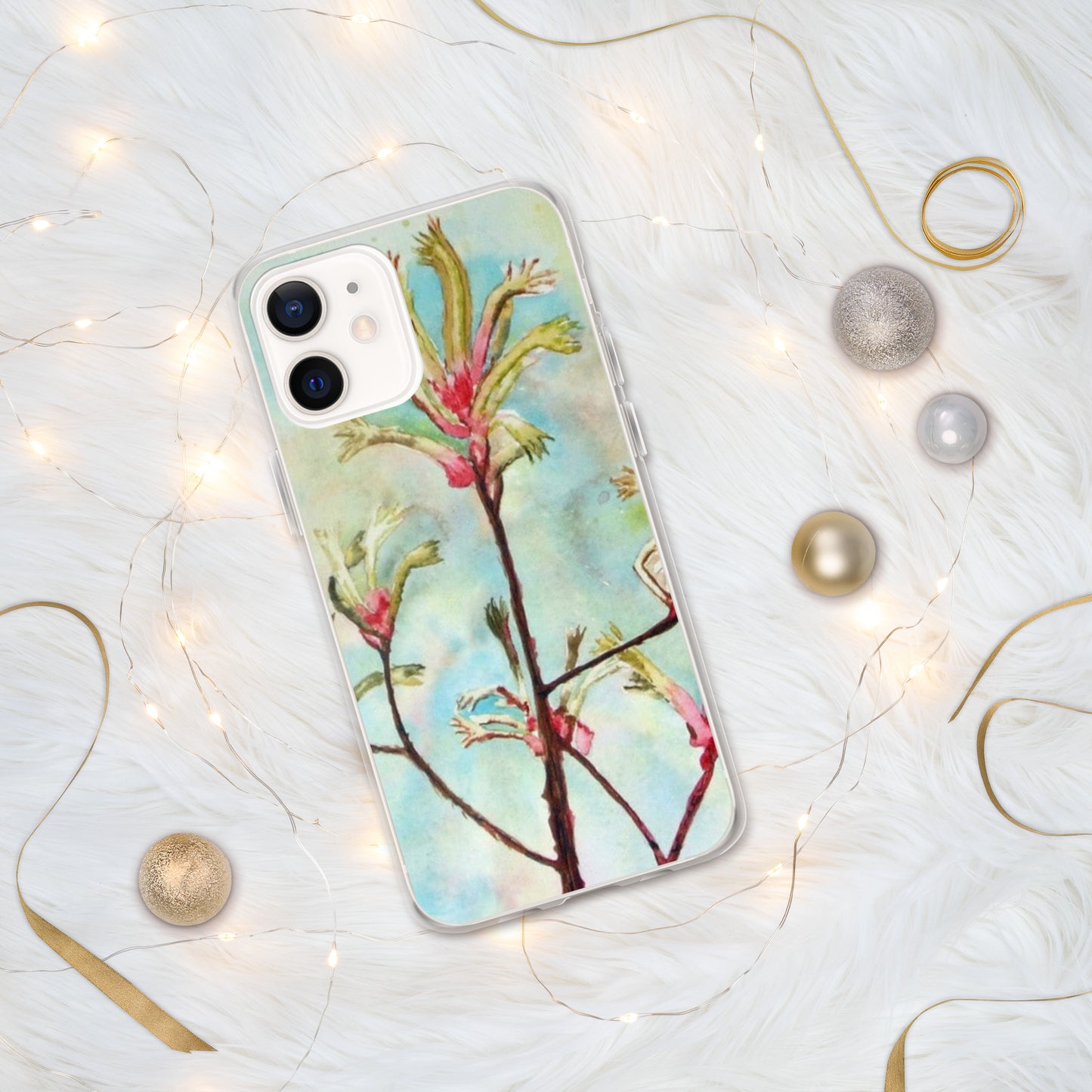 Kangaroo Paw Print on iPhone Case