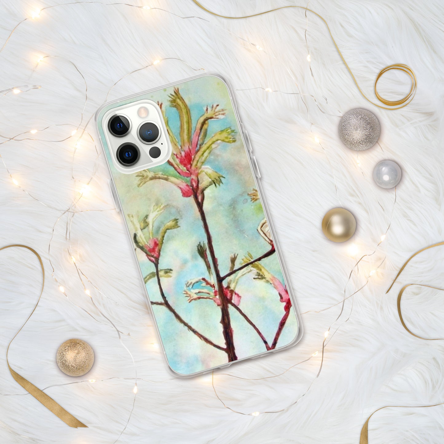 Kangaroo Paw Print on iPhone Case