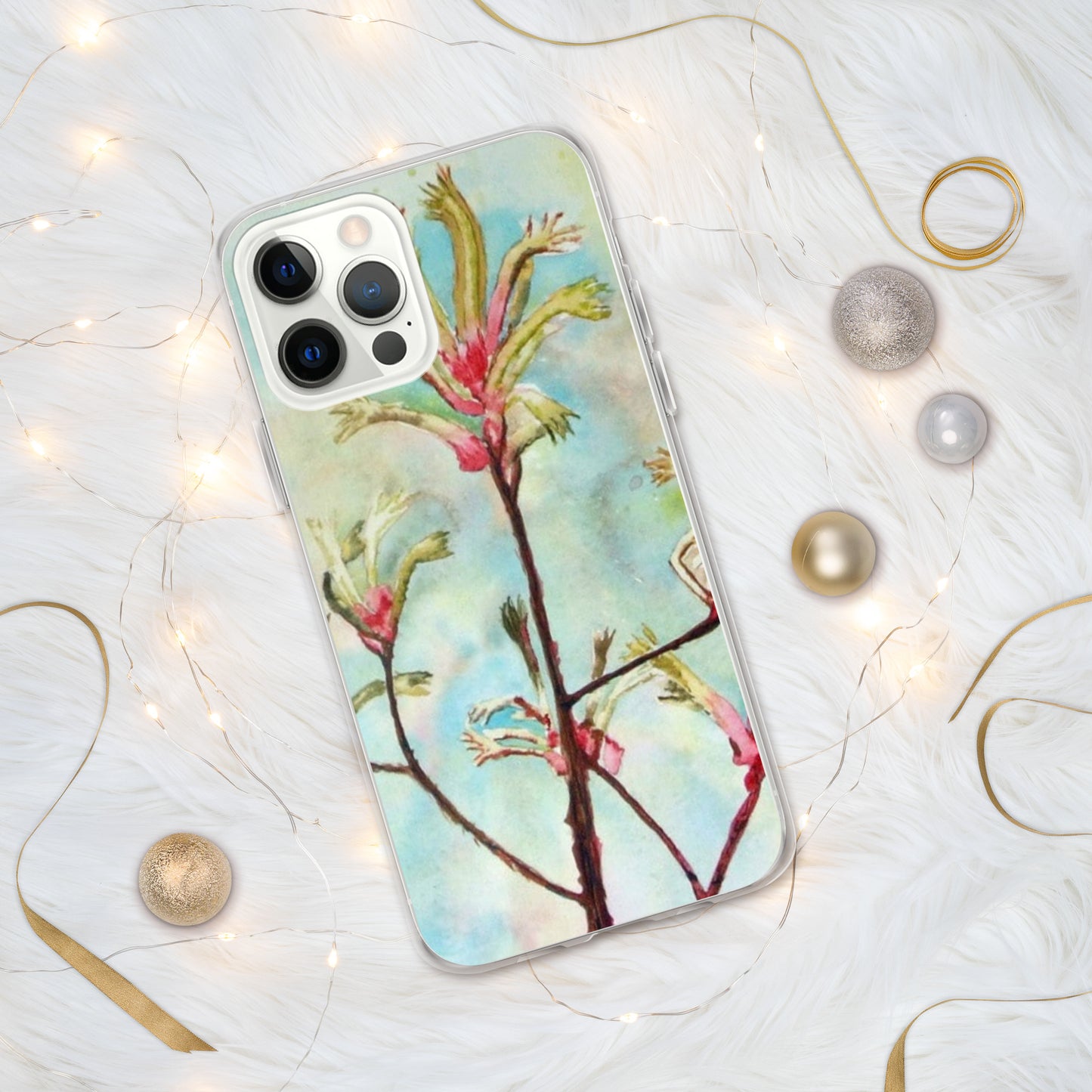 Kangaroo Paw Print on iPhone Case