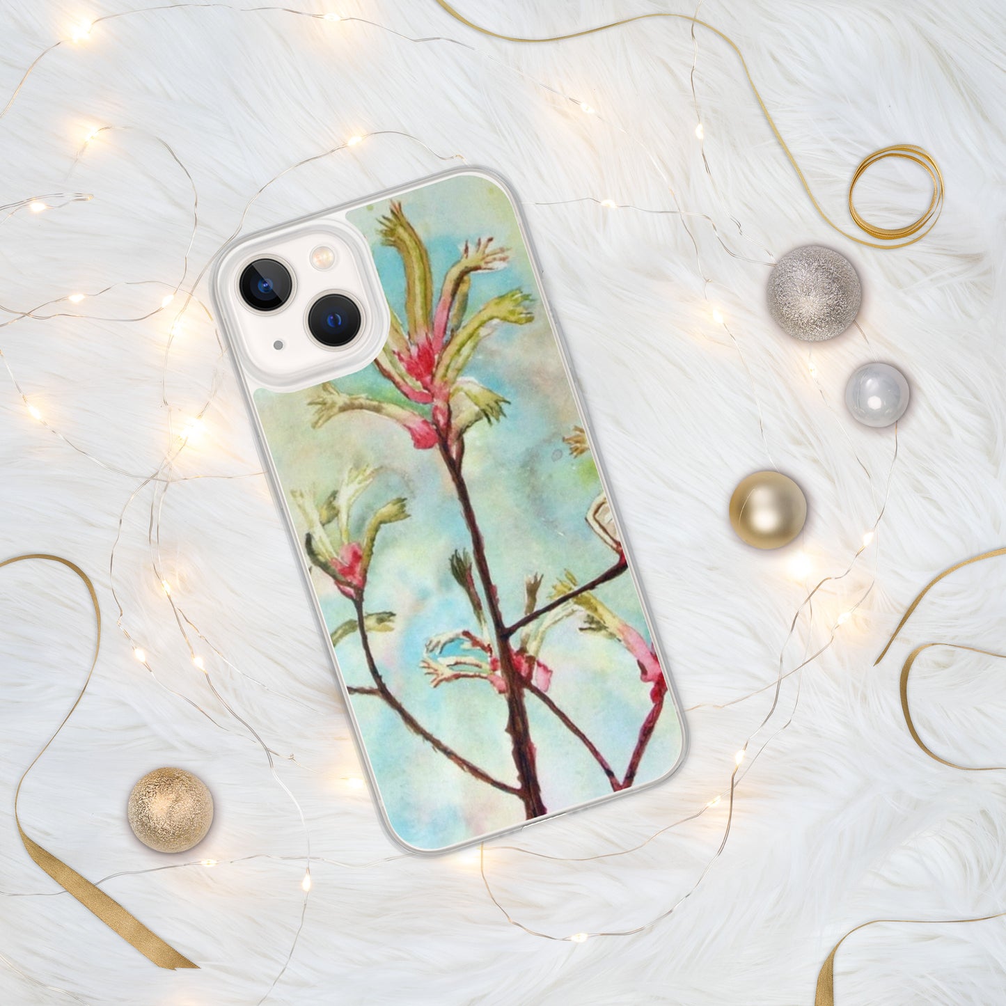 Kangaroo Paw Print on iPhone Case