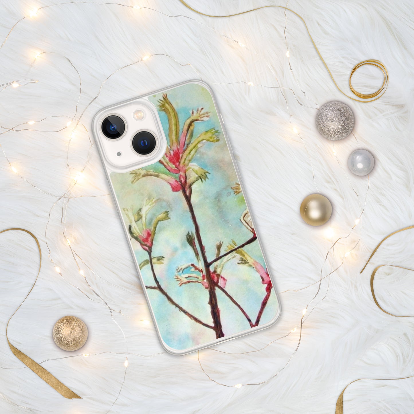 Kangaroo Paw Print on iPhone Case