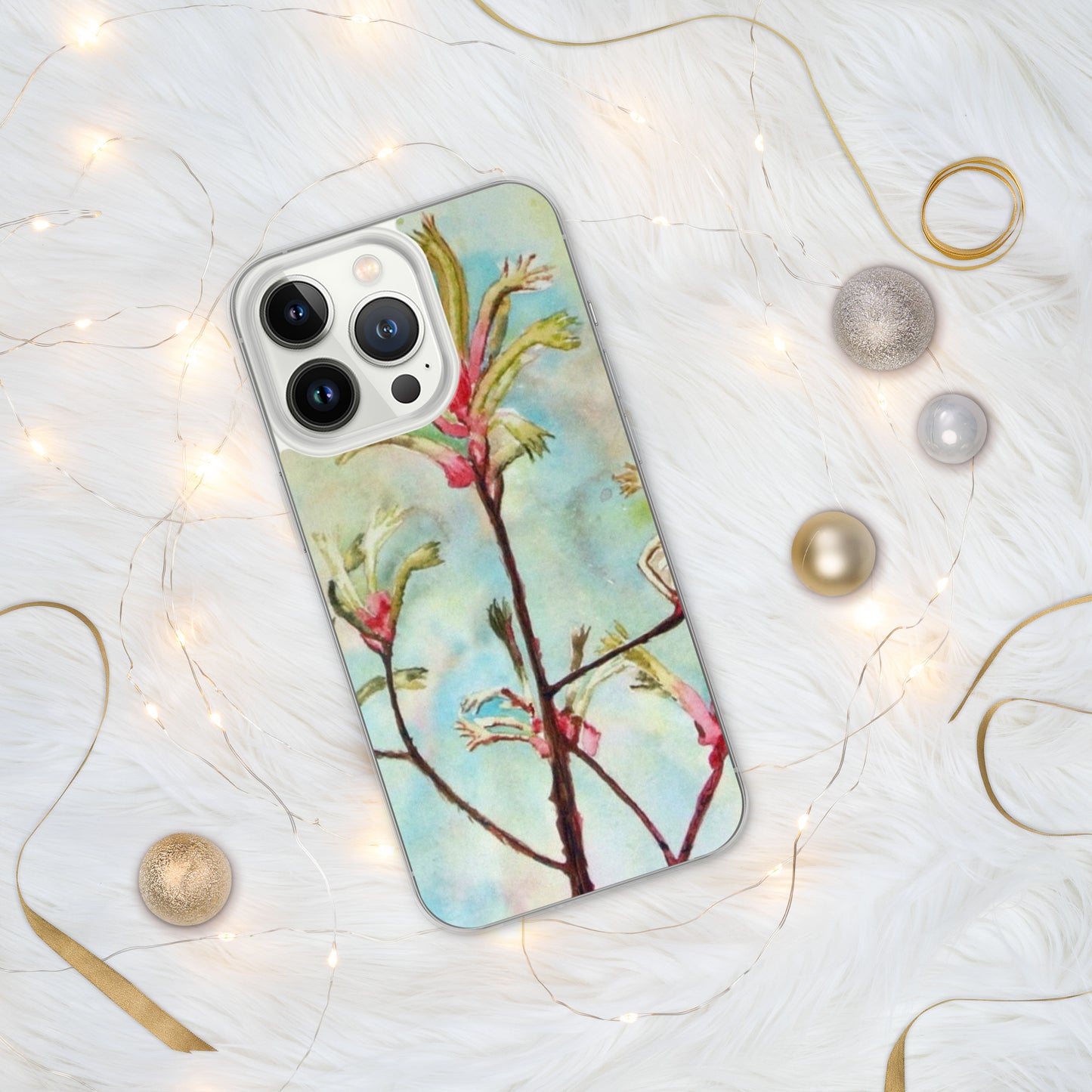 Kangaroo Paw Print on iPhone Case