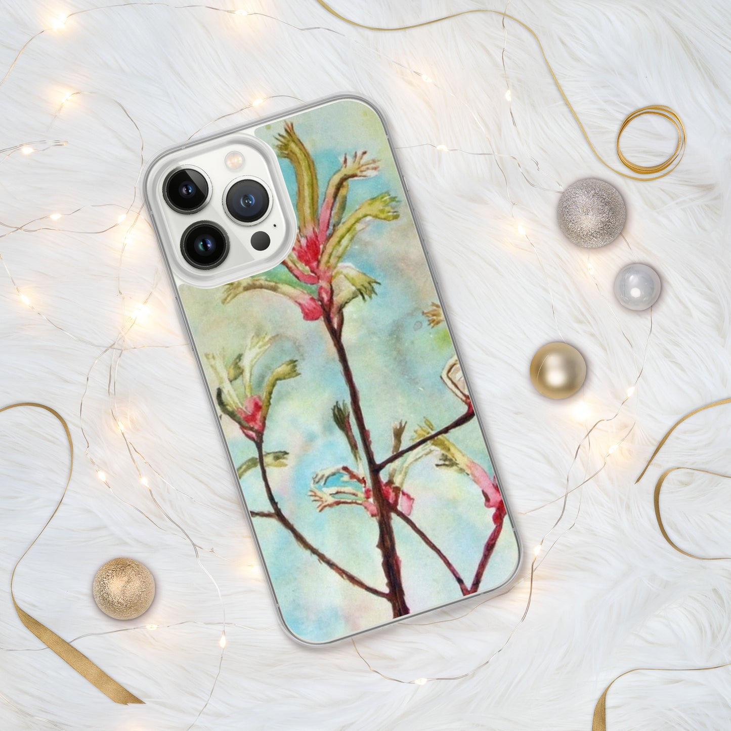 Kangaroo Paw Print on iPhone Case