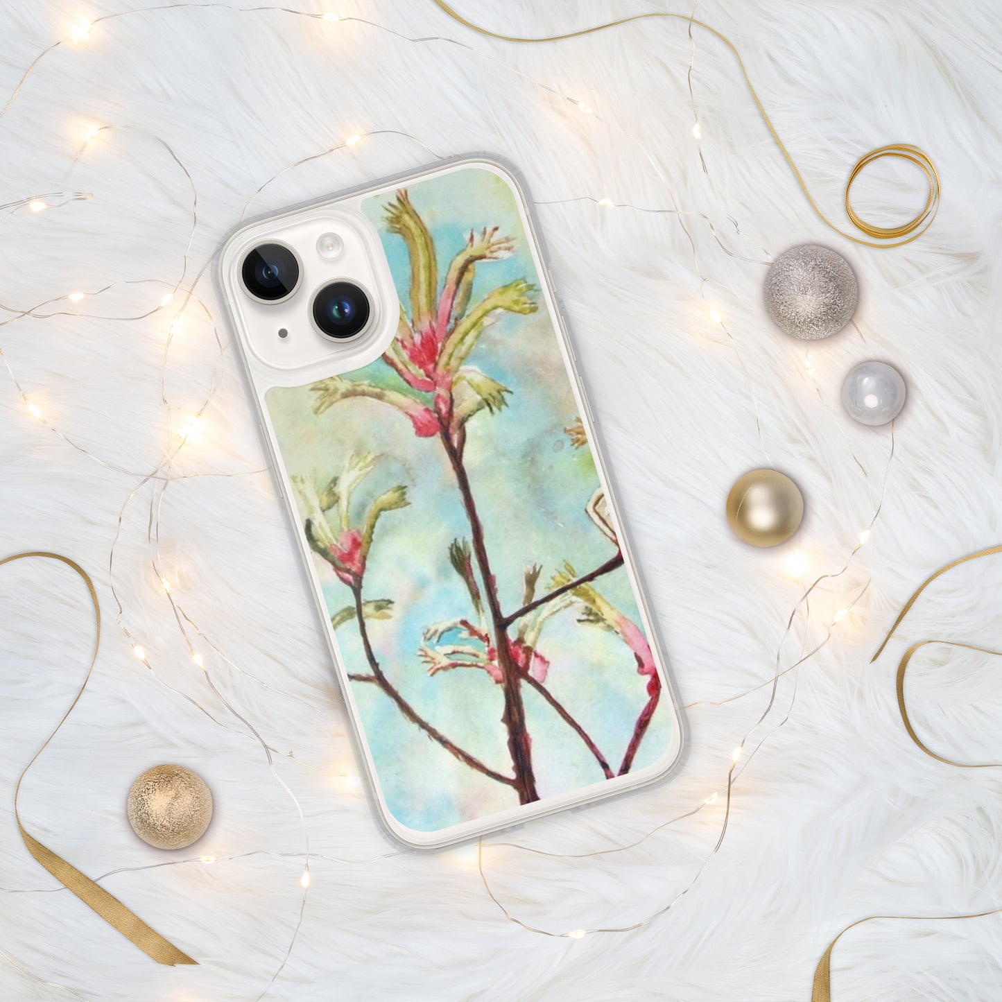 Kangaroo Paw Print on iPhone Case
