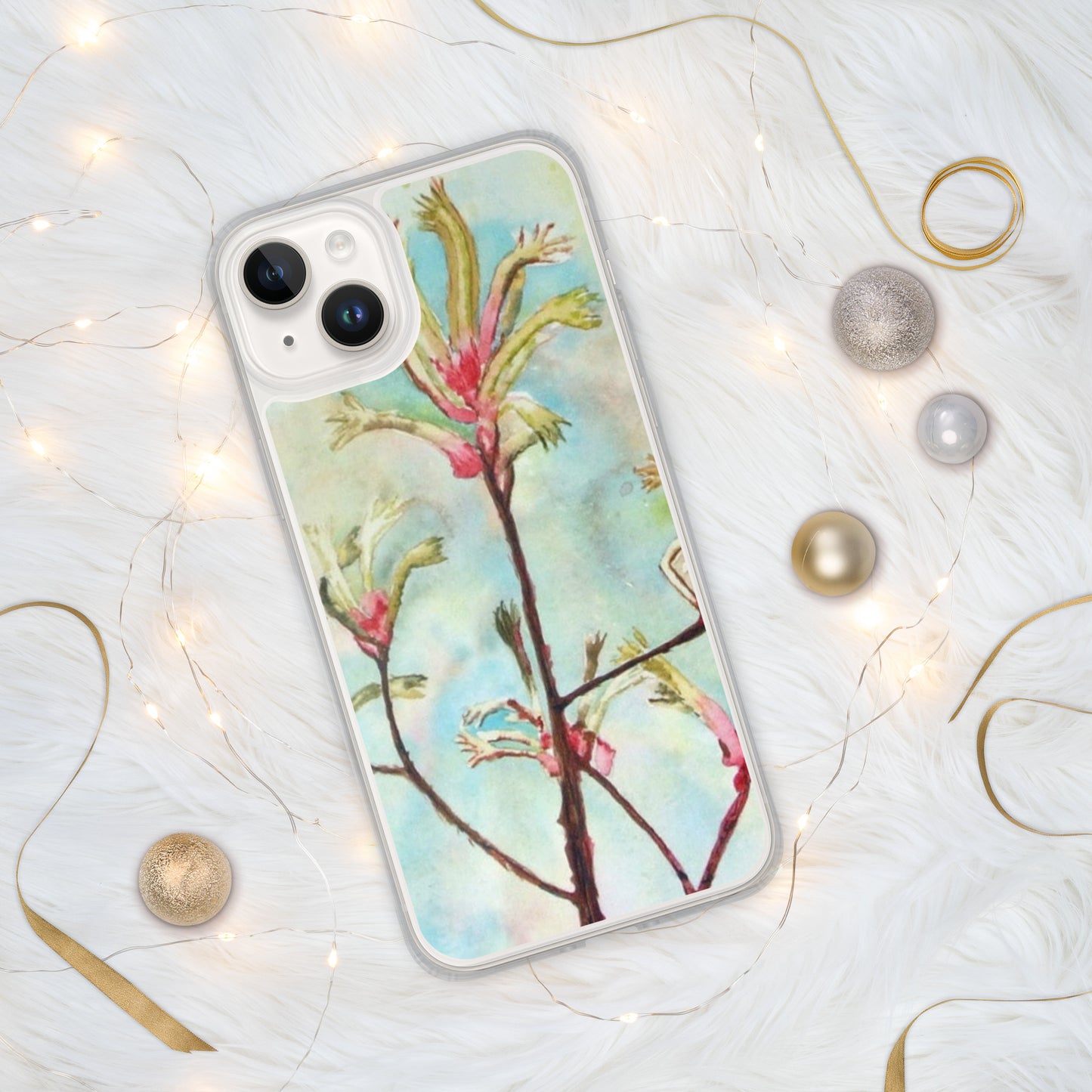 Kangaroo Paw Print on iPhone Case