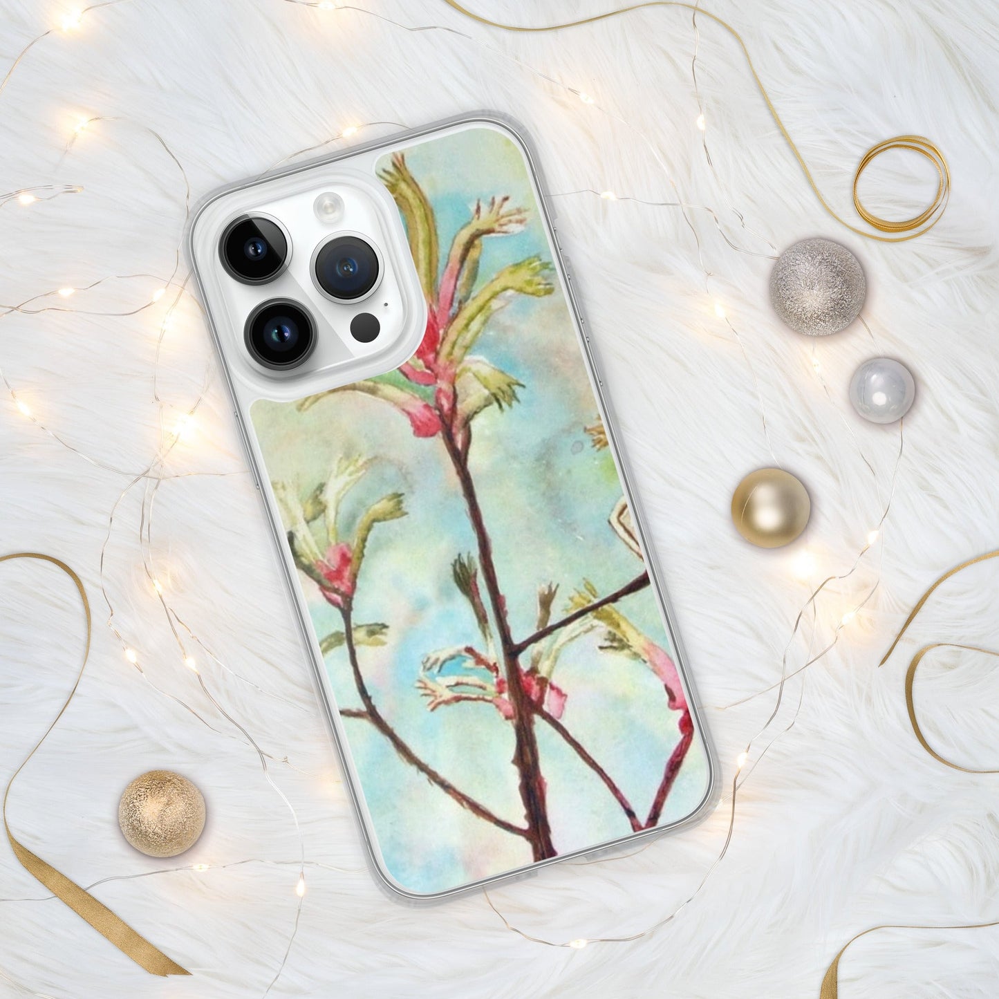 Kangaroo Paw Print on iPhone Case