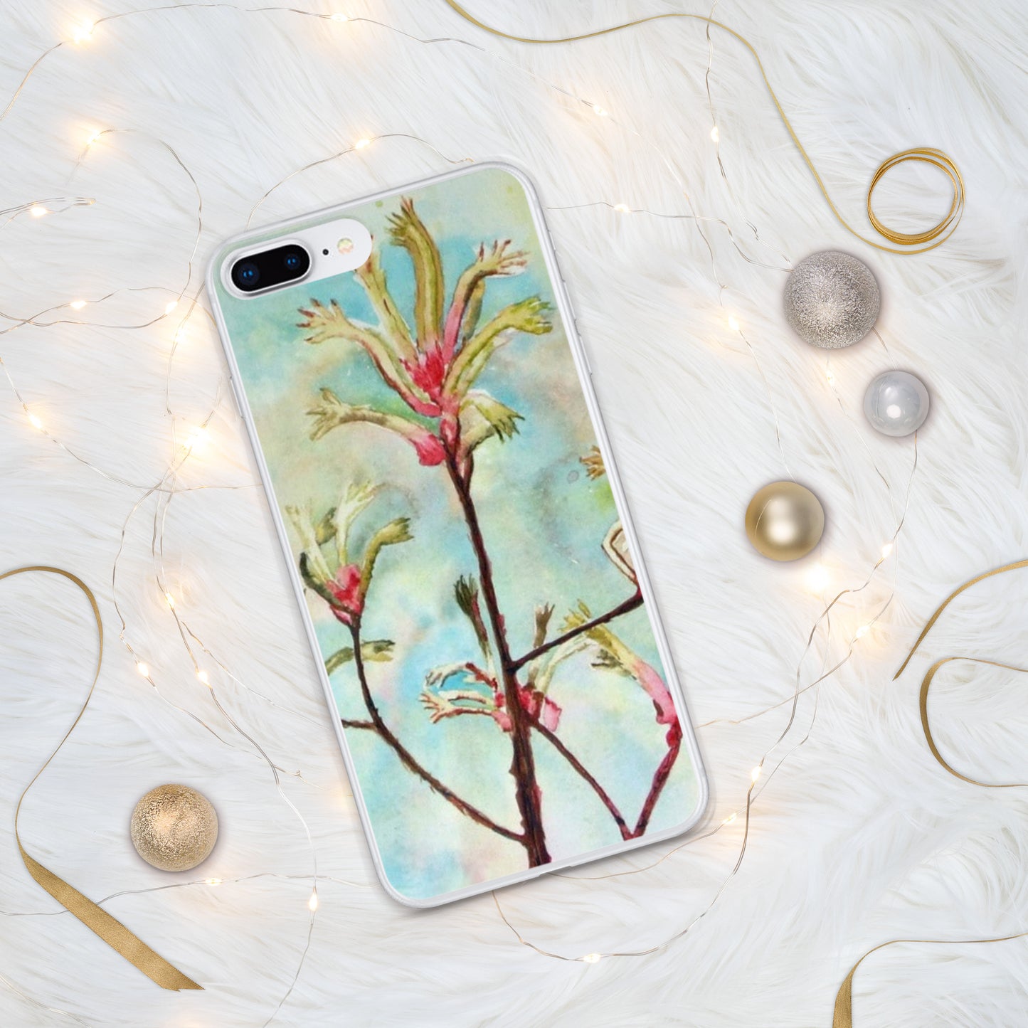 Kangaroo Paw Print on iPhone Case