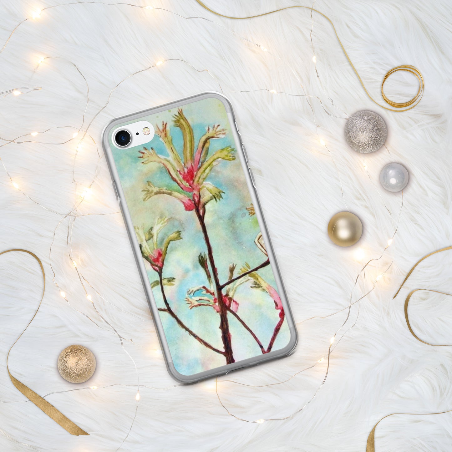 Kangaroo Paw Print on iPhone Case