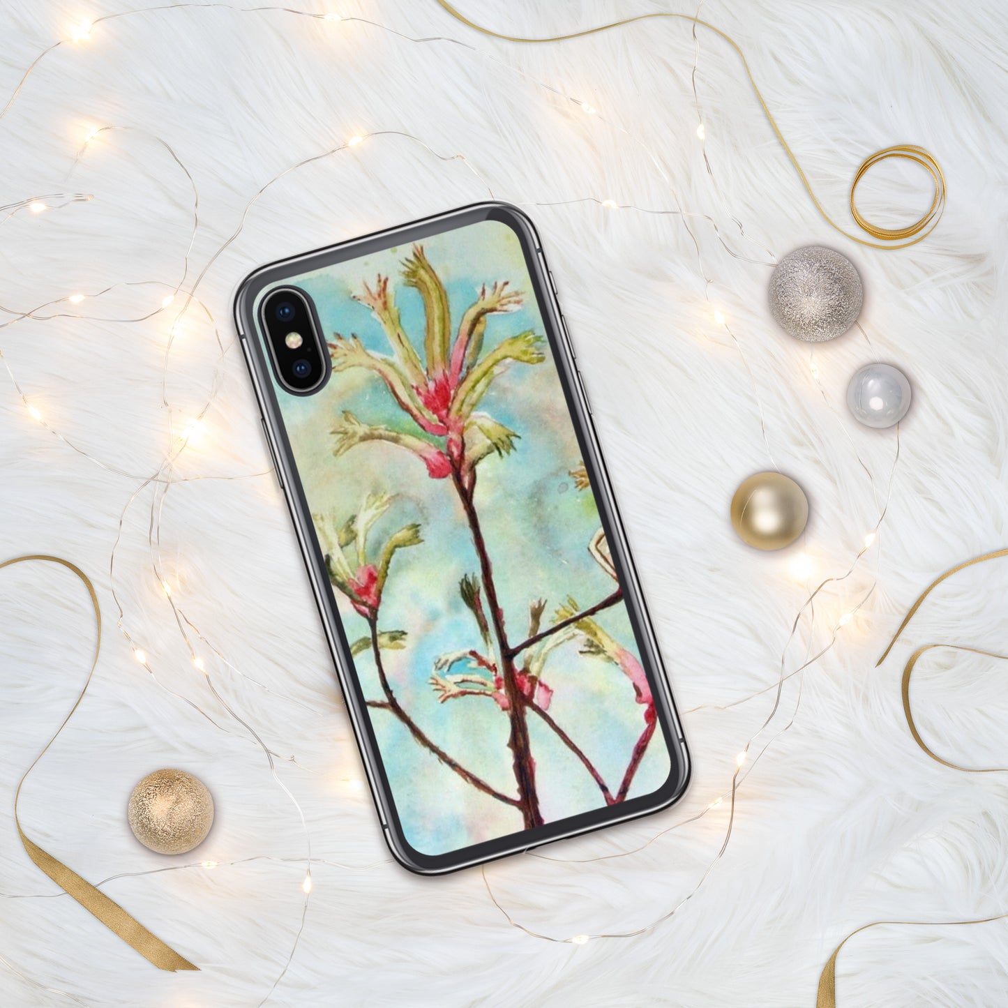 Kangaroo Paw Print on iPhone Case