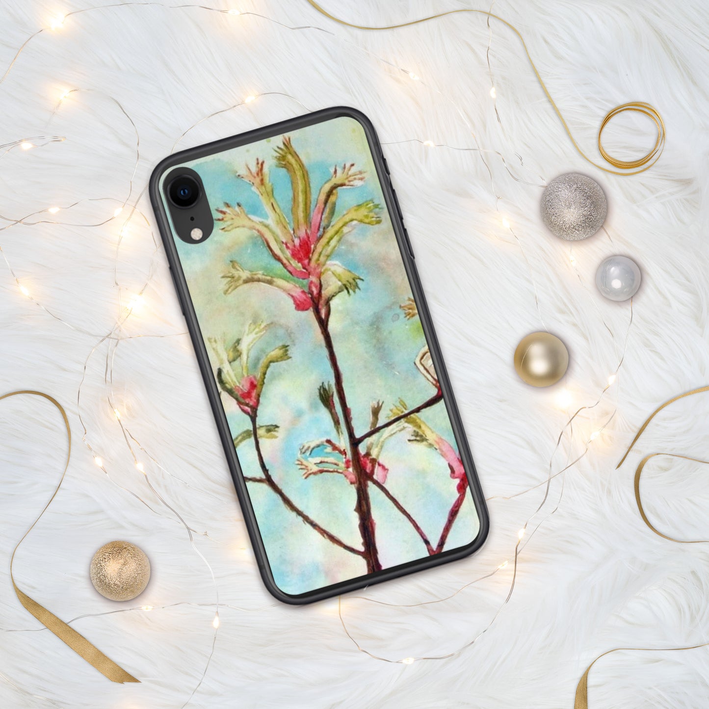 Kangaroo Paw Print on iPhone Case