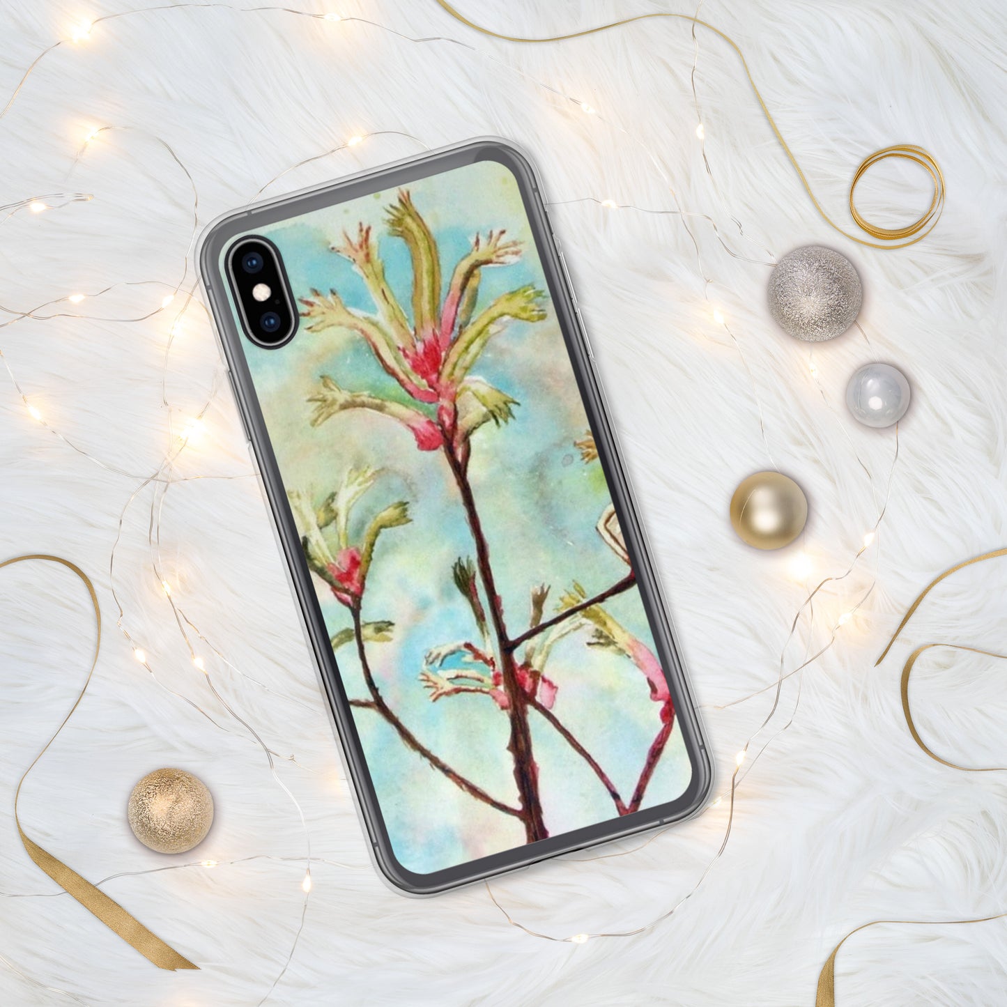 Kangaroo Paw Print on iPhone Case