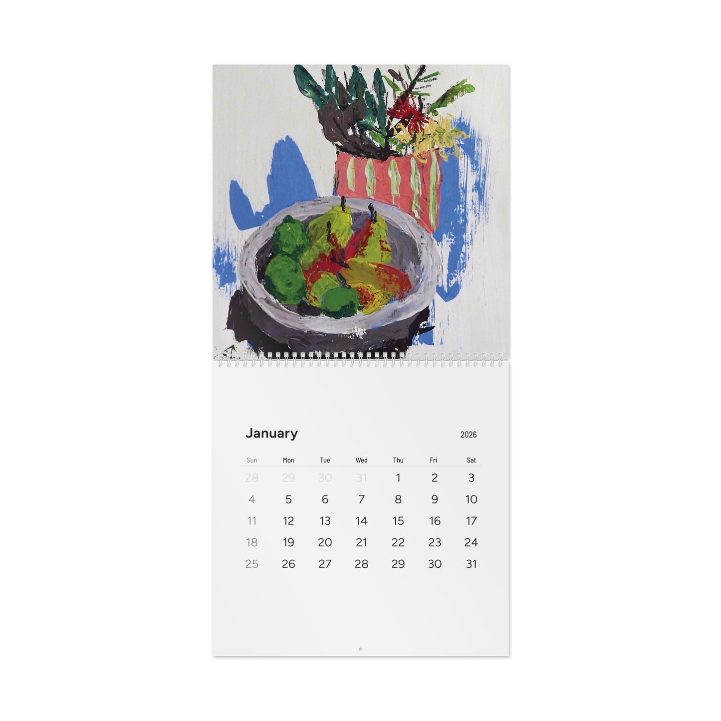 Artistic Wall Calendar 2026 - Nature Inspired, Home Decor, Planner, Gift for Art Lovers, Monthly Calendar