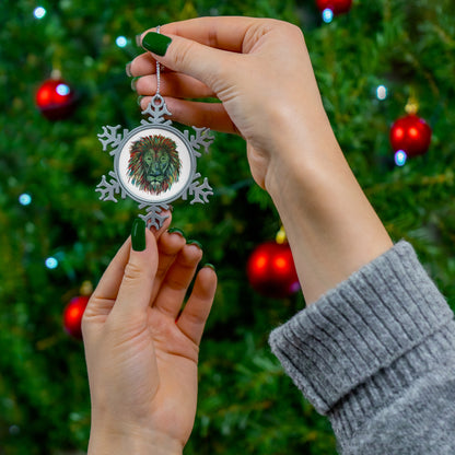 Abstract Lion Snowflake Ornament