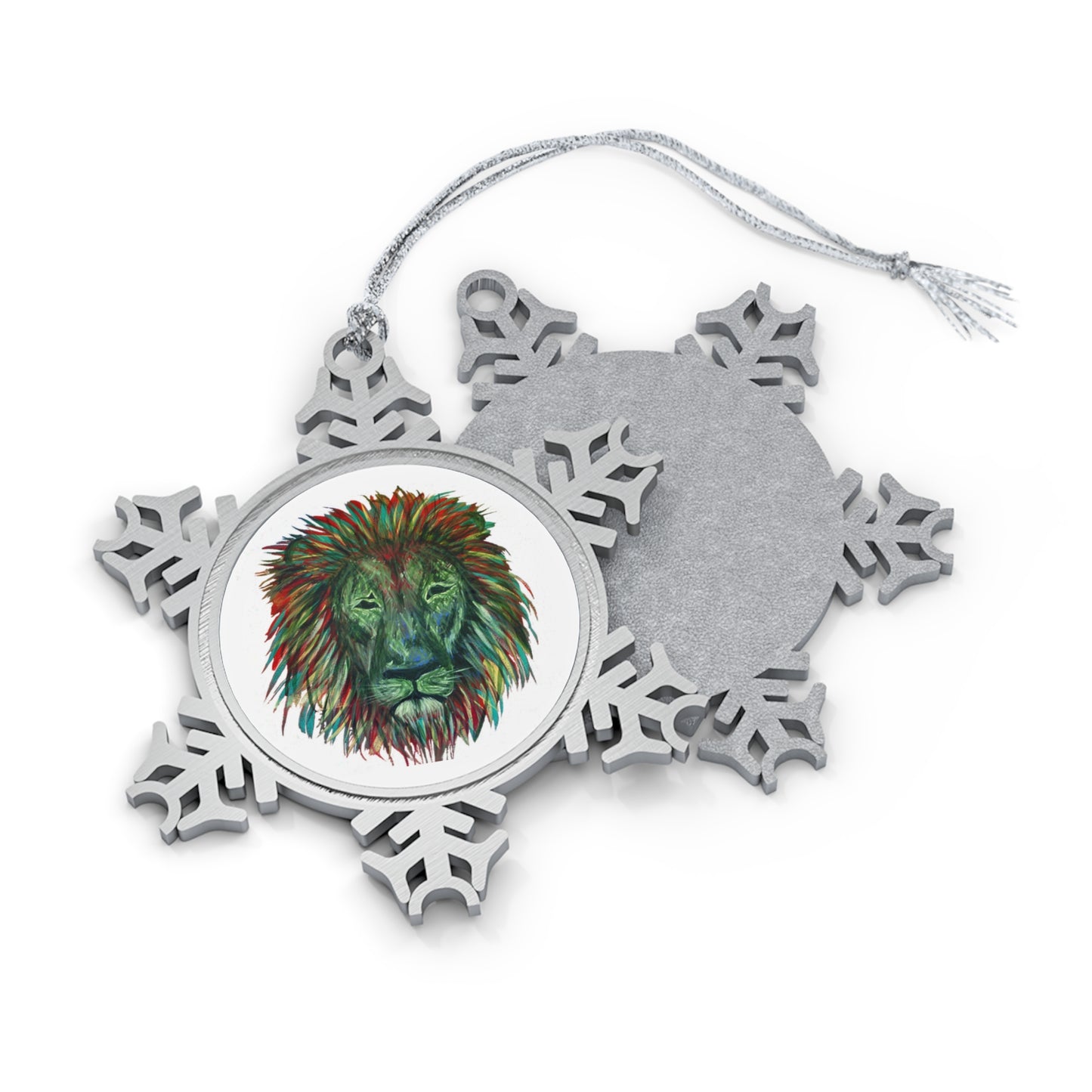 Abstract Lion Snowflake Ornament