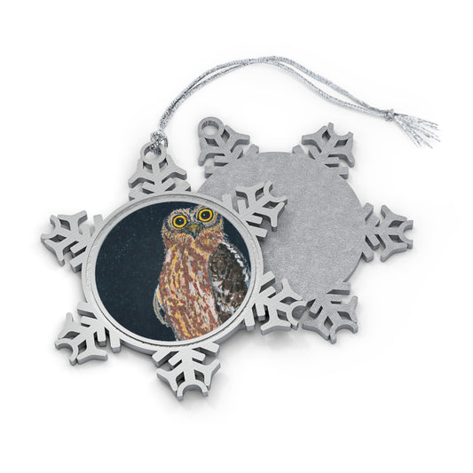 Barking Owl Snowflake Ornament