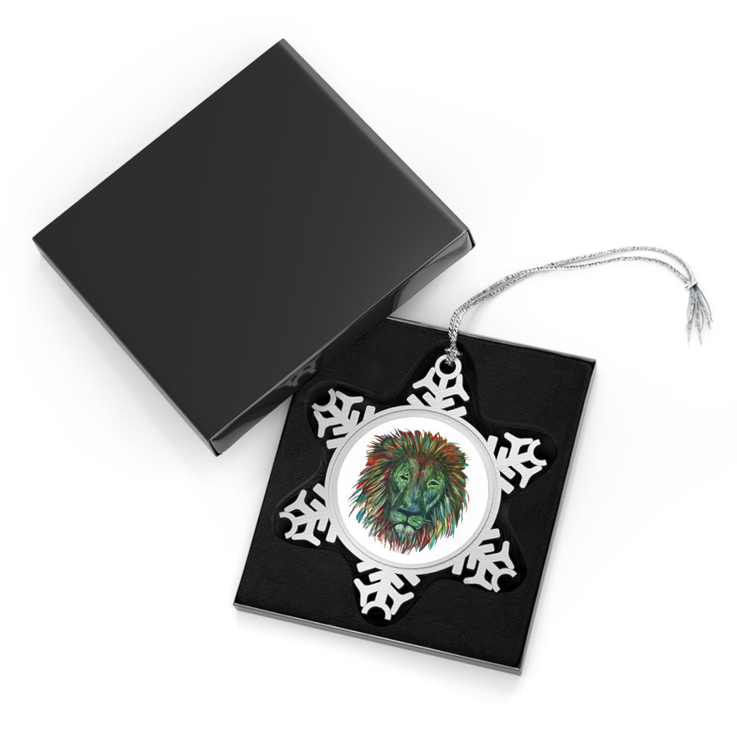 Abstract Lion Snowflake Ornament