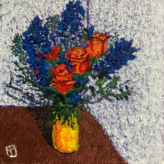 Roses and Delphiniums