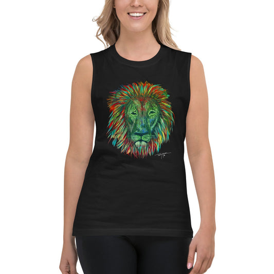 Lion Head Unisex Muscle Shirt (Black)